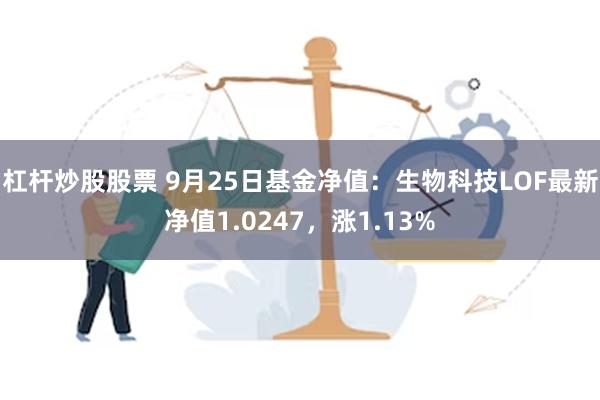 杠杆炒股股票 9月25日基金净值：生物科技LOF最新净值1.0247，涨1.13%