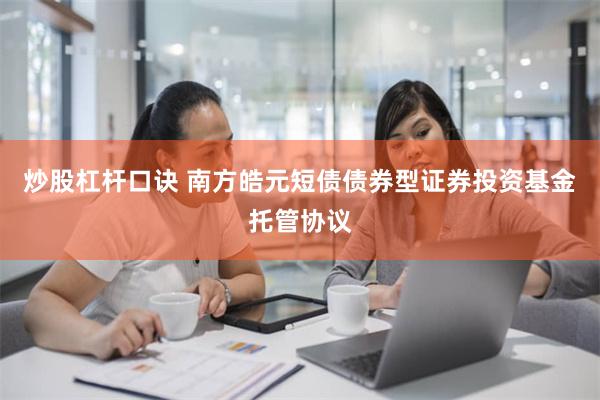 炒股杠杆口诀 南方皓元短债债券型证券投资基金托管协议