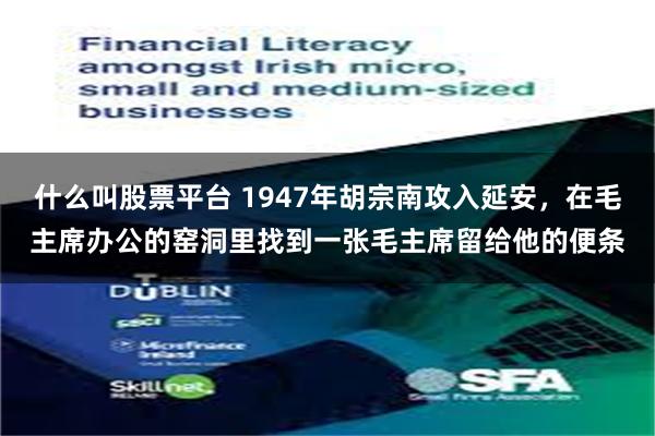 什么叫股票平台 1947年胡宗南攻入延安，在毛主席办公的窑洞里找到一张毛主席留给他的便条