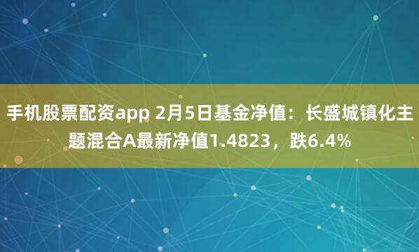 手机股票配资app 2月5日基金净值：长盛城镇化主题混合A最新净值1.4823，跌6.4%